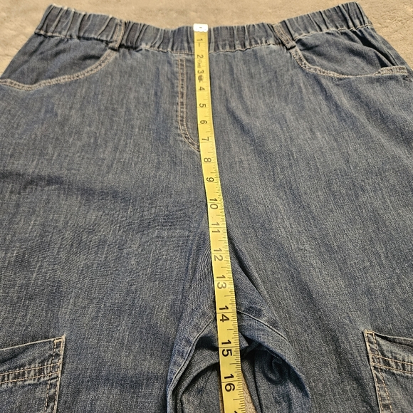 Alembika Pull On Wide Leg Denim Pants Size 12/14 - Picture 8 of 12